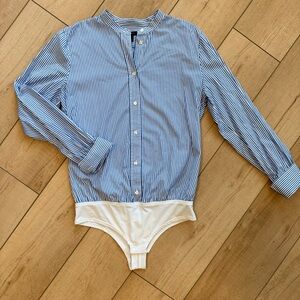 J Crew Blue Striped Women’s bodysuit - size 8